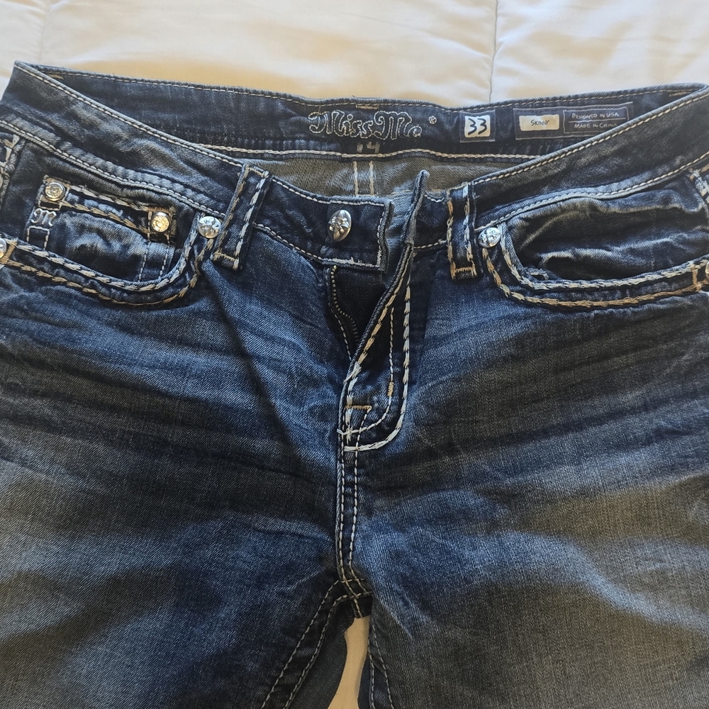 Miss Me Blue Skinny Jeans